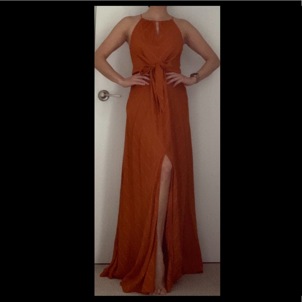 NWT H&M Burnt Orange Maxi Dress size 2 XS